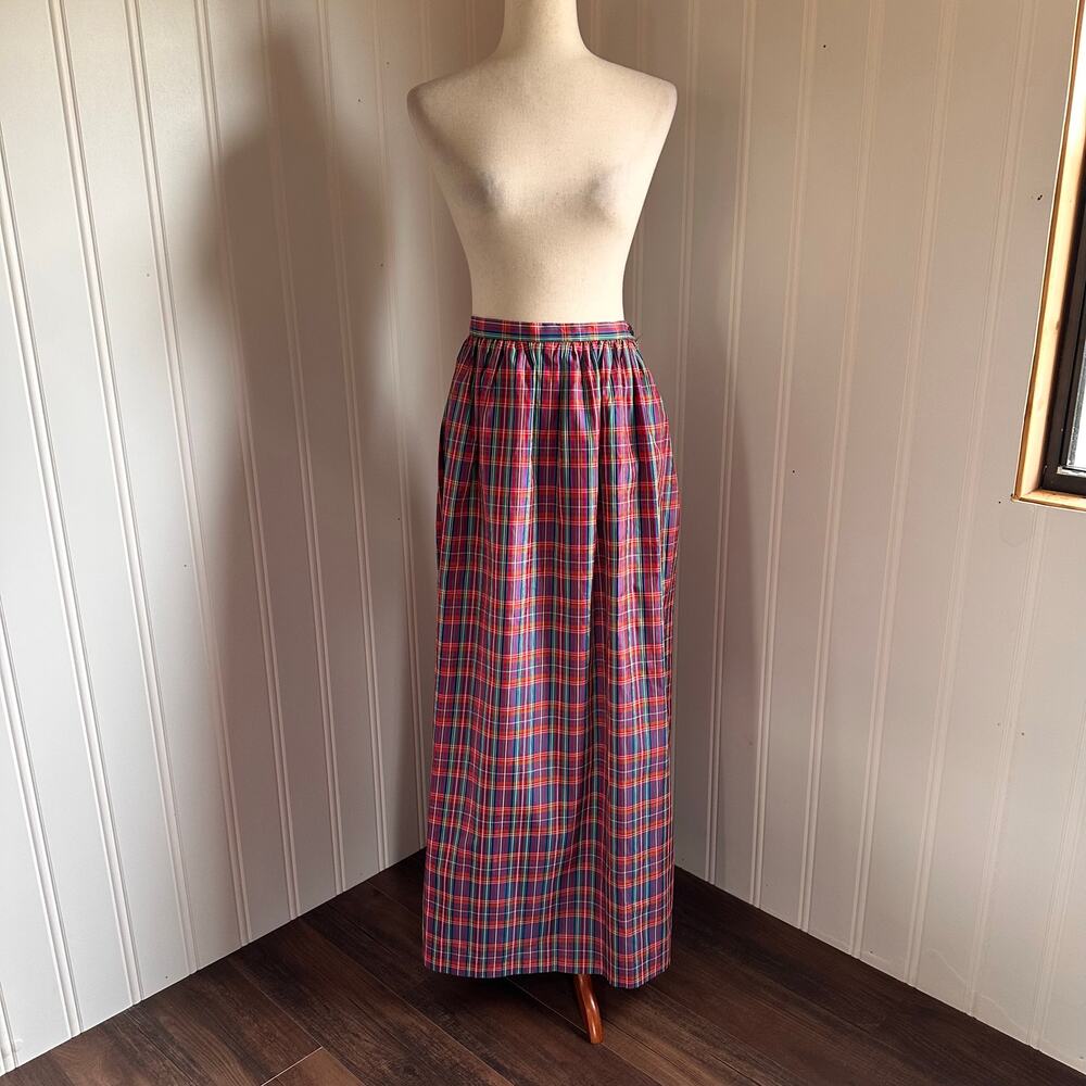 Vintage 80s/90s Western Plaid Maxi Skirt 16